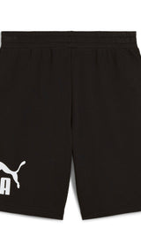 PUMA essentials big no. 1 logo 10" shorts men in black — back view