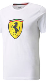 Puma scuderia ferrari race bold colour shield tee in white - Front View