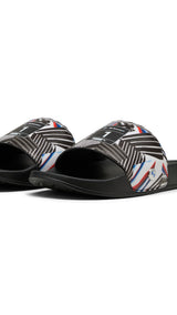 Puma swimming BMW M motorsport leadcat 2.0 graphic slides in black - Front View