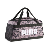 PUMA challenger all-over print 35L small sports bag in sandstone — front view