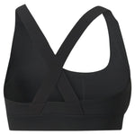 Puma training fit mid impact bra in black - Back View