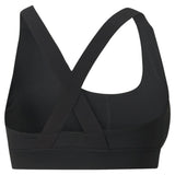 Puma training fit mid impact bra in black - Back View