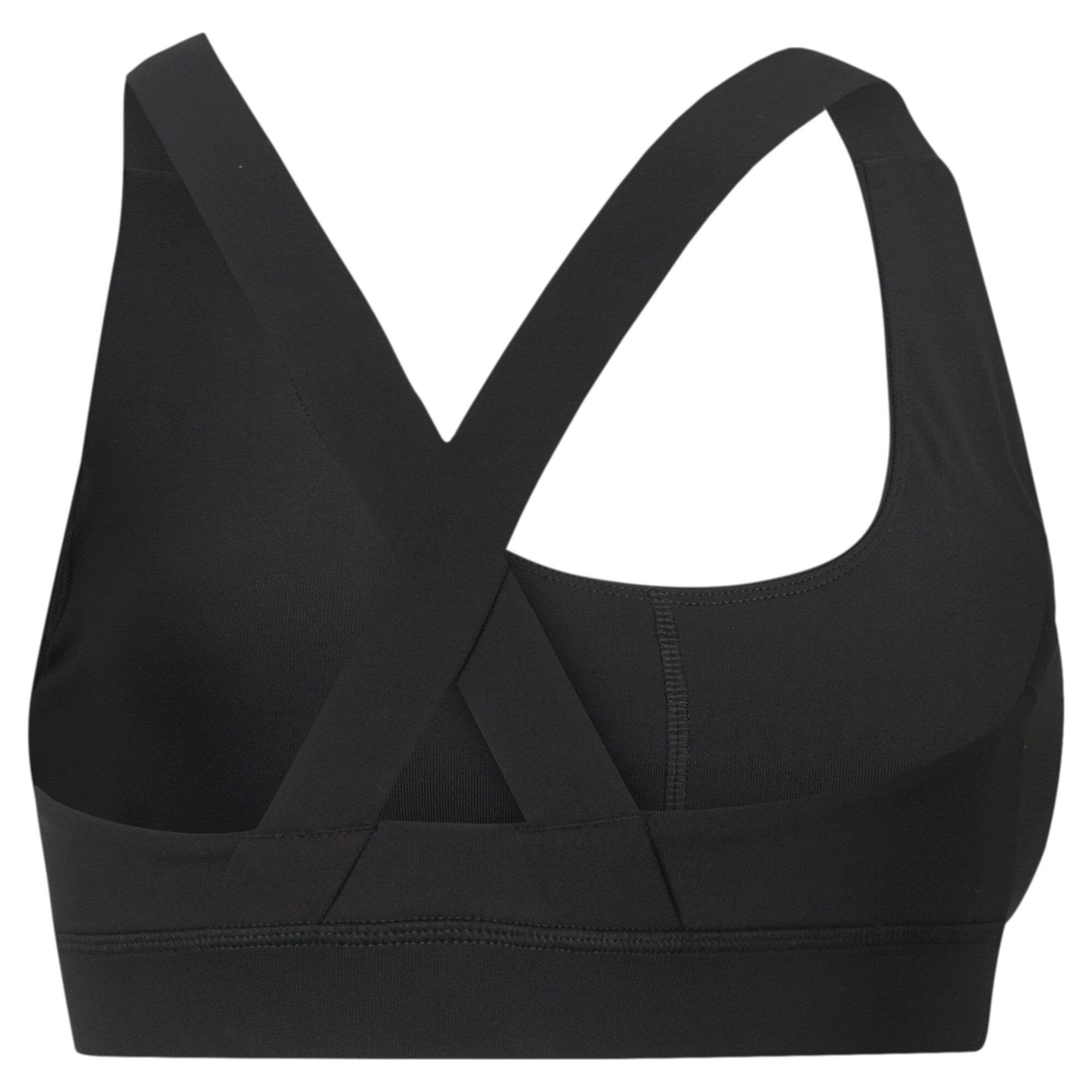 Puma training fit mid impact bra in black - Back View