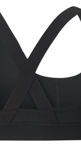 Puma training fit mid impact bra in black - Back View