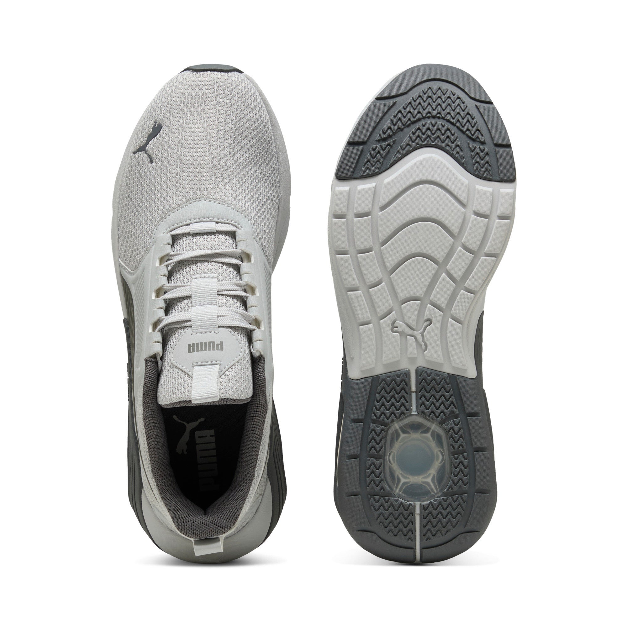 Puma X-cell nova FS running shoes in cool light gray and cool dark gray - Side View 02