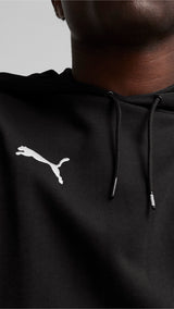 Puma teamGOAL casuals football hoodie in black and white - Model Shot 02