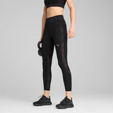 Puma lace high-waisted 7/8 tights in black - Model Shot 01