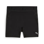 Puma lace high-waisted 5" short tights in black - Front View