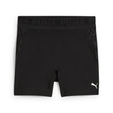 Puma lace high-waisted 5" short tights in black - Front View