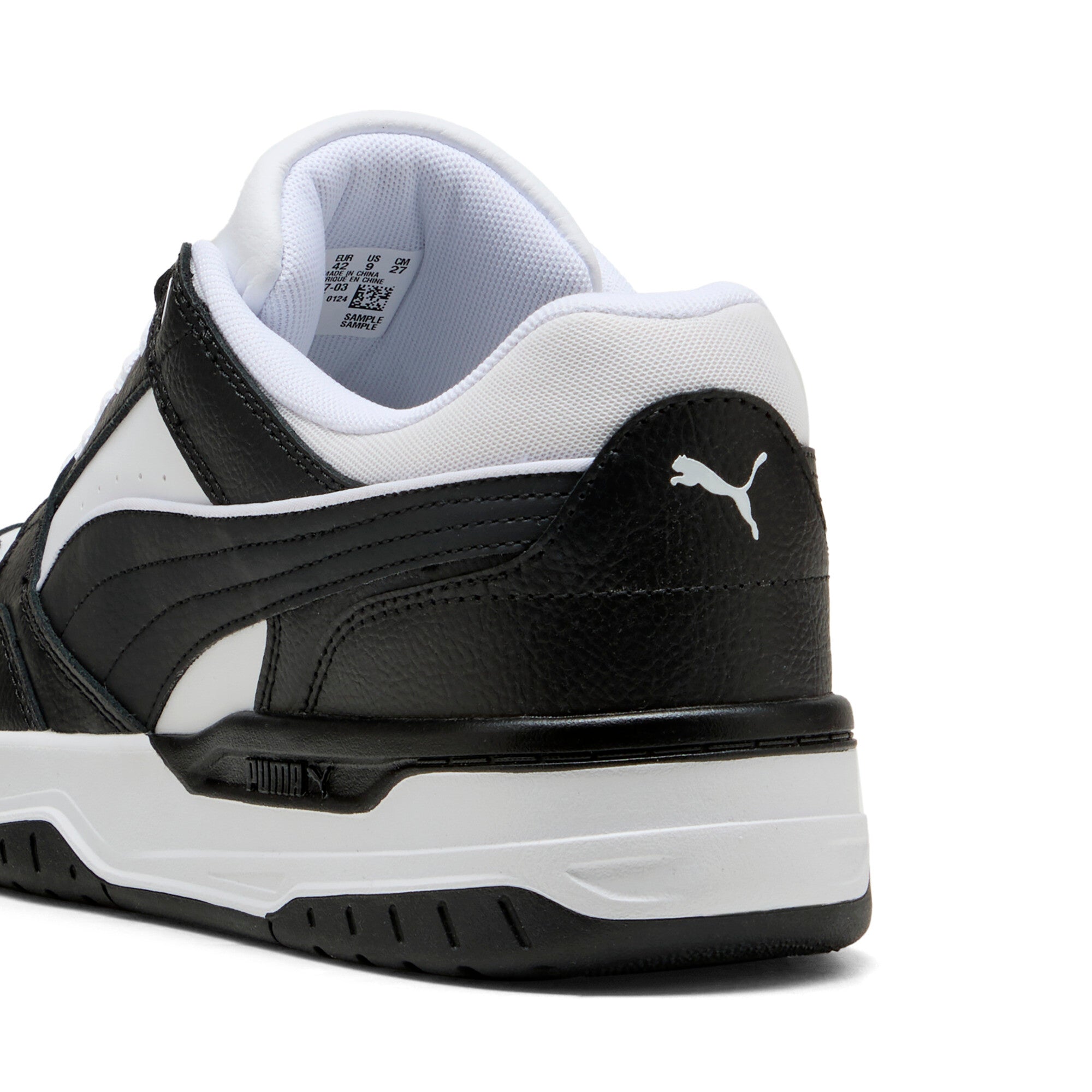 Puma rebound retro sneakers in white and black - Back View