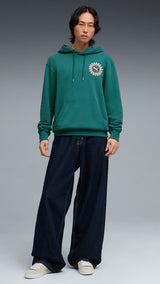PUMA sunset drive hoodie men in emerald ice — model shot 3