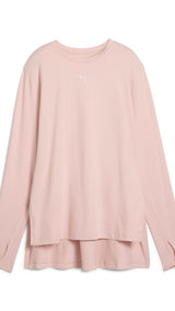 Puma modest oversized tee in rose quartz - Front View