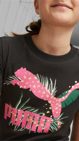 Puma classics graphic tee youth in black - Model Shot 03
