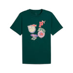 Puma sports legacy front graphic tee in dark myrtle - Front View