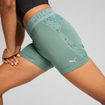 Puma lace high-waisted 5" short tights in green moon - Model Shot 02
