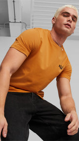 Puma essentials small logo tee men in beige - Model Shot 01