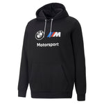 Puma BMW M motorsport essentials fleece hoodie in black - Front View