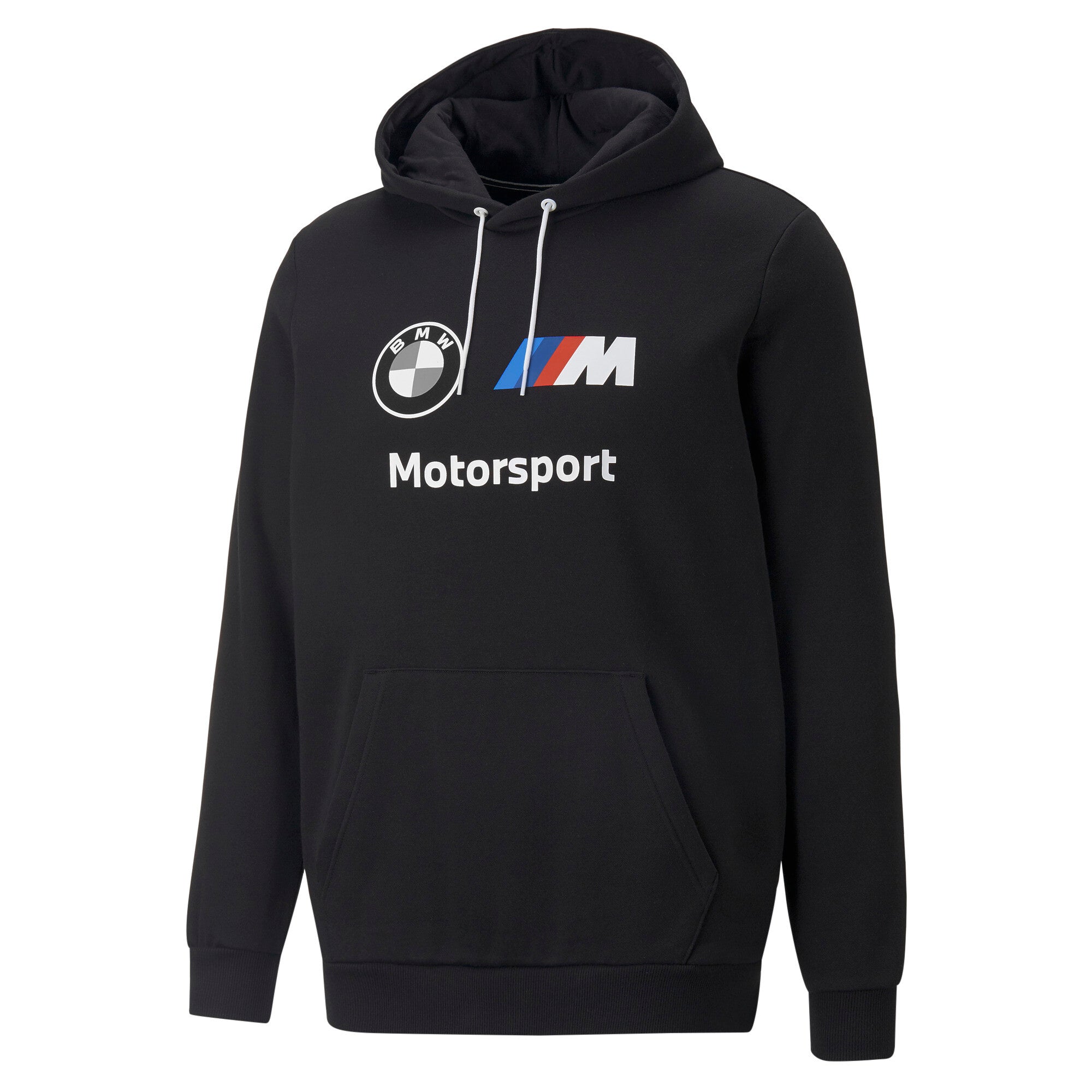 Puma BMW M motorsport essentials fleece hoodie in black - Front View