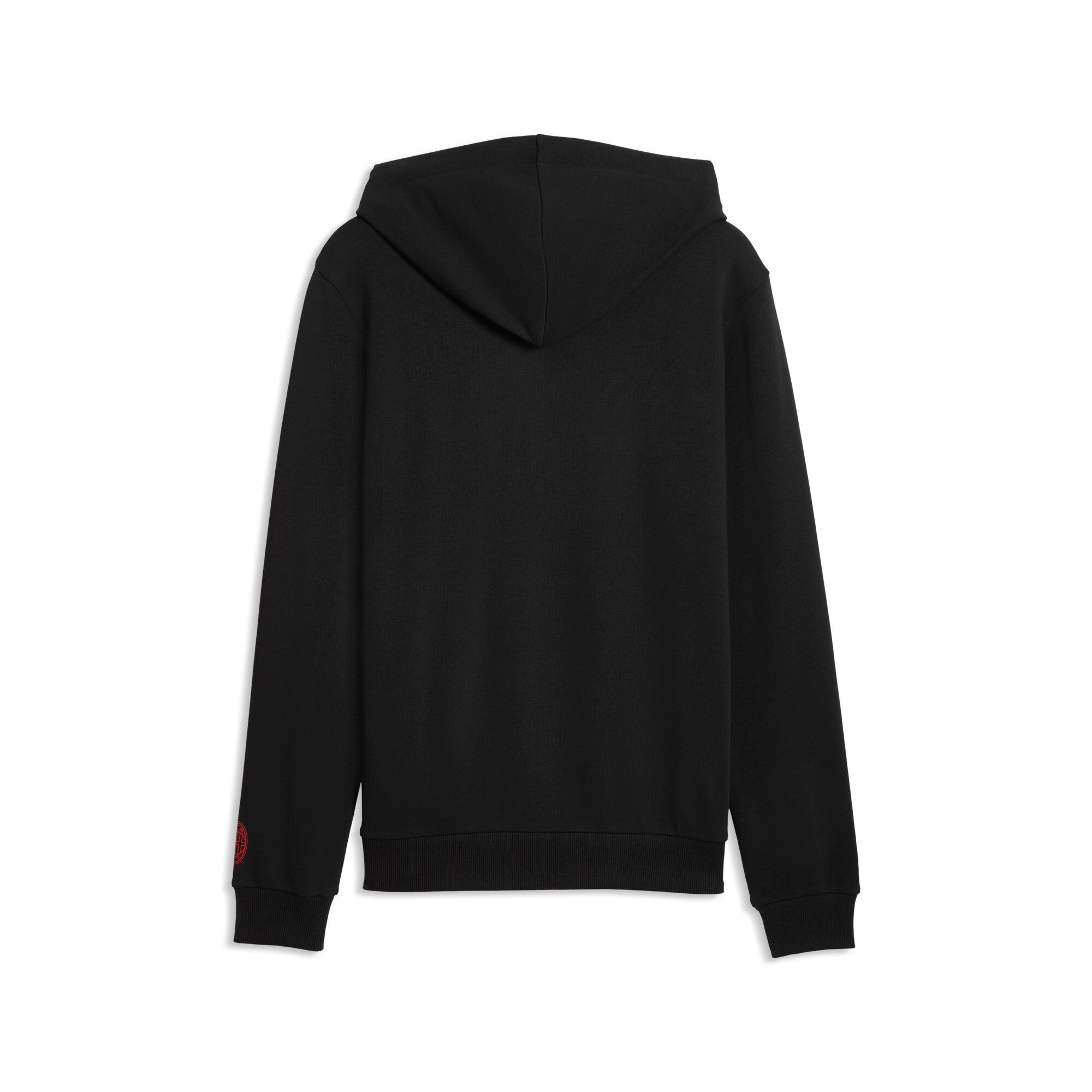 PUMA AC milan ftblculture hoodie men in black and white — back view