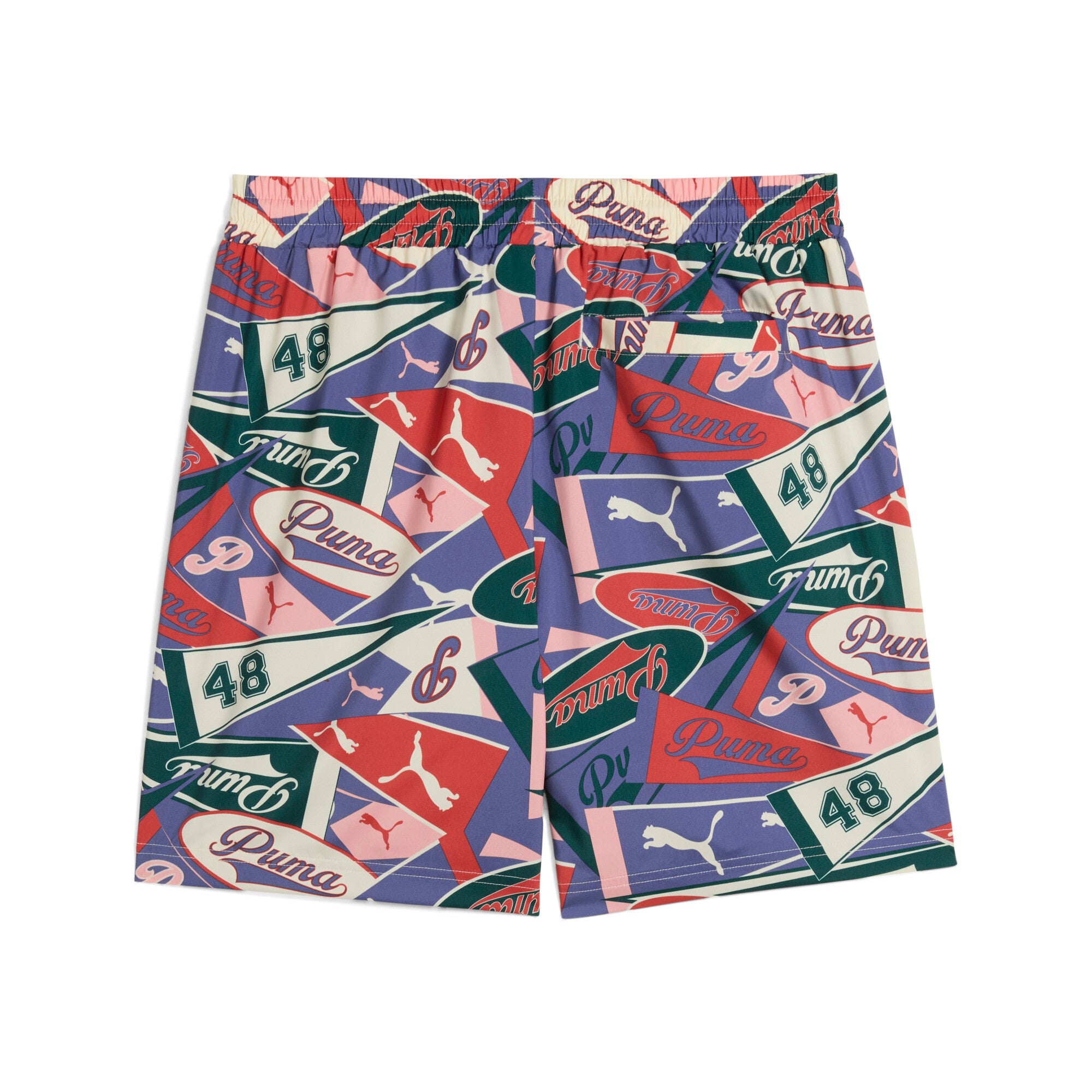 Puma sports legacy graphic relaxed shorts 6'' in blue crystal and aop - Back View