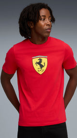 PUMA Scuderia Ferrari sportswear coloured shield tee in rosso corsa - rosso corsa