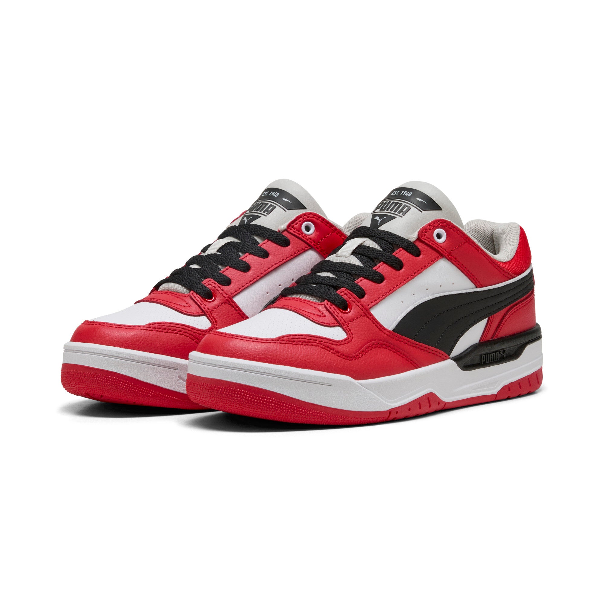 Puma rebound retro sneakers in black and for all time red - Front View