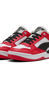 Puma rebound retro sneakers in black and for all time red - Front View