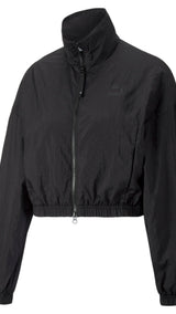 Puma dare to woven track jacket women in black - Front View