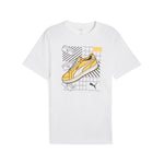 Puma graphics sneaker tee in white - Front View
