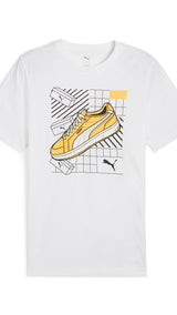 Puma graphics sneaker tee in white - Front View
