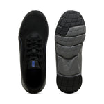 Puma Flexfocus lite modern woven running shoes in black and vivid blue - Side View 02