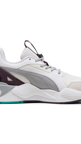 Puma Mercedes-AMG Petronas F1® RS-X textile sneakers in white and midnight plum - Side View 03