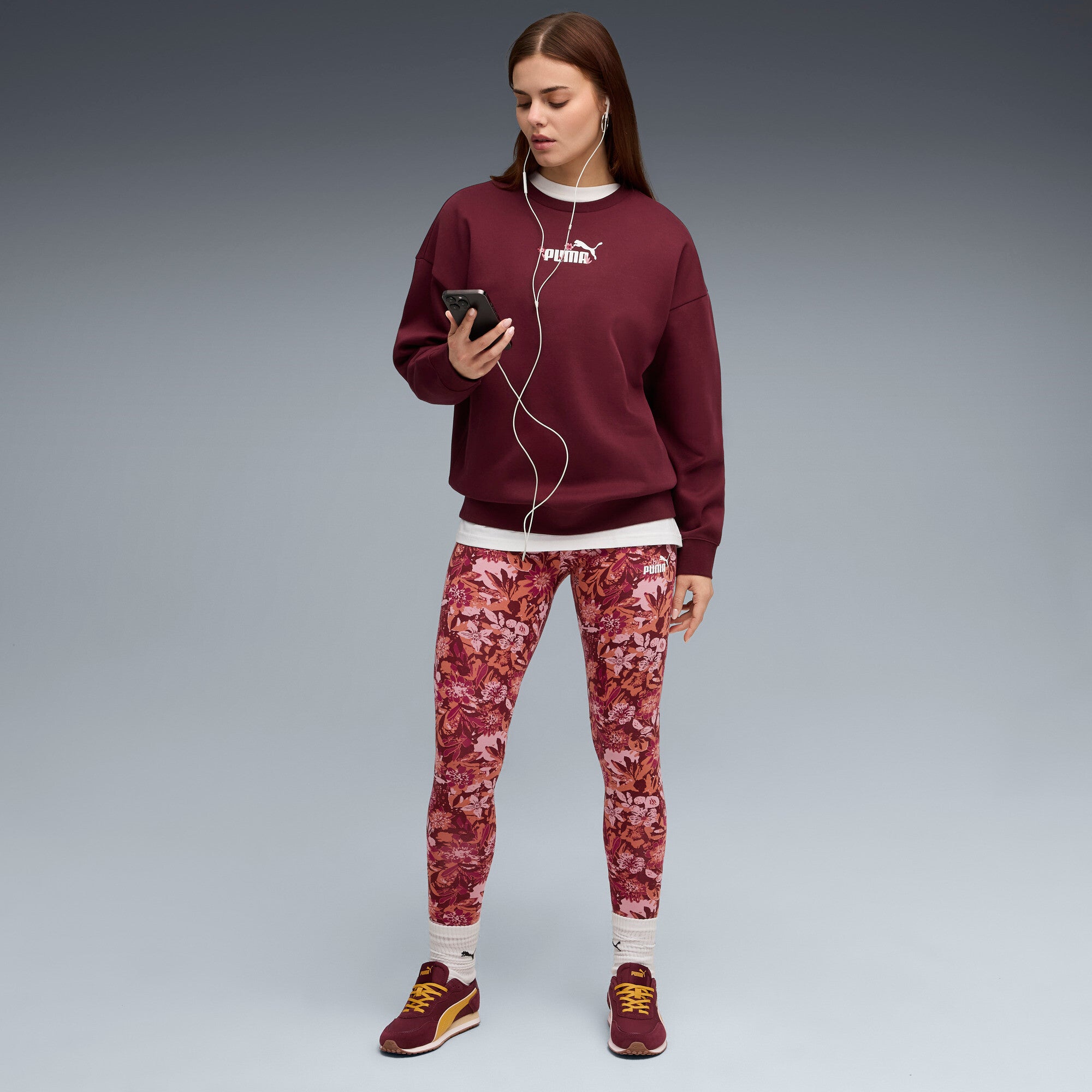 PUMA ESSENTIALS nature 2.0 leggings - ruby shimmer