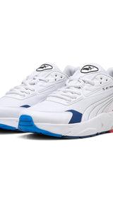 Puma BMW M motorsport vis2k in white and cool cobalt - Front View