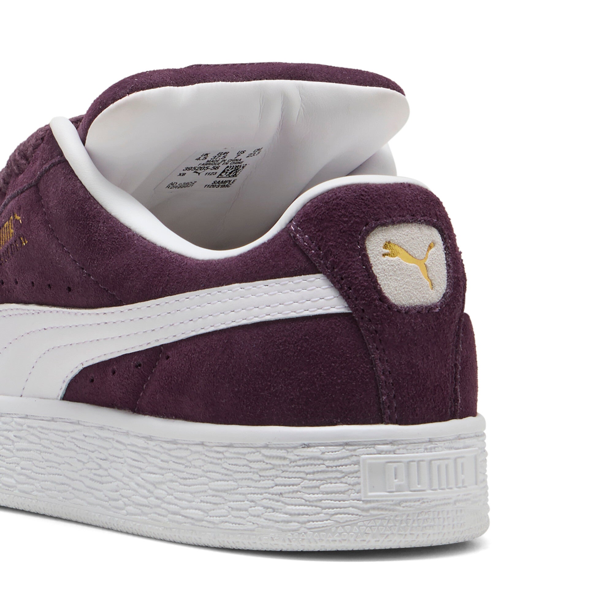 Puma suede XL sneakers in midnight plum and white - Back View