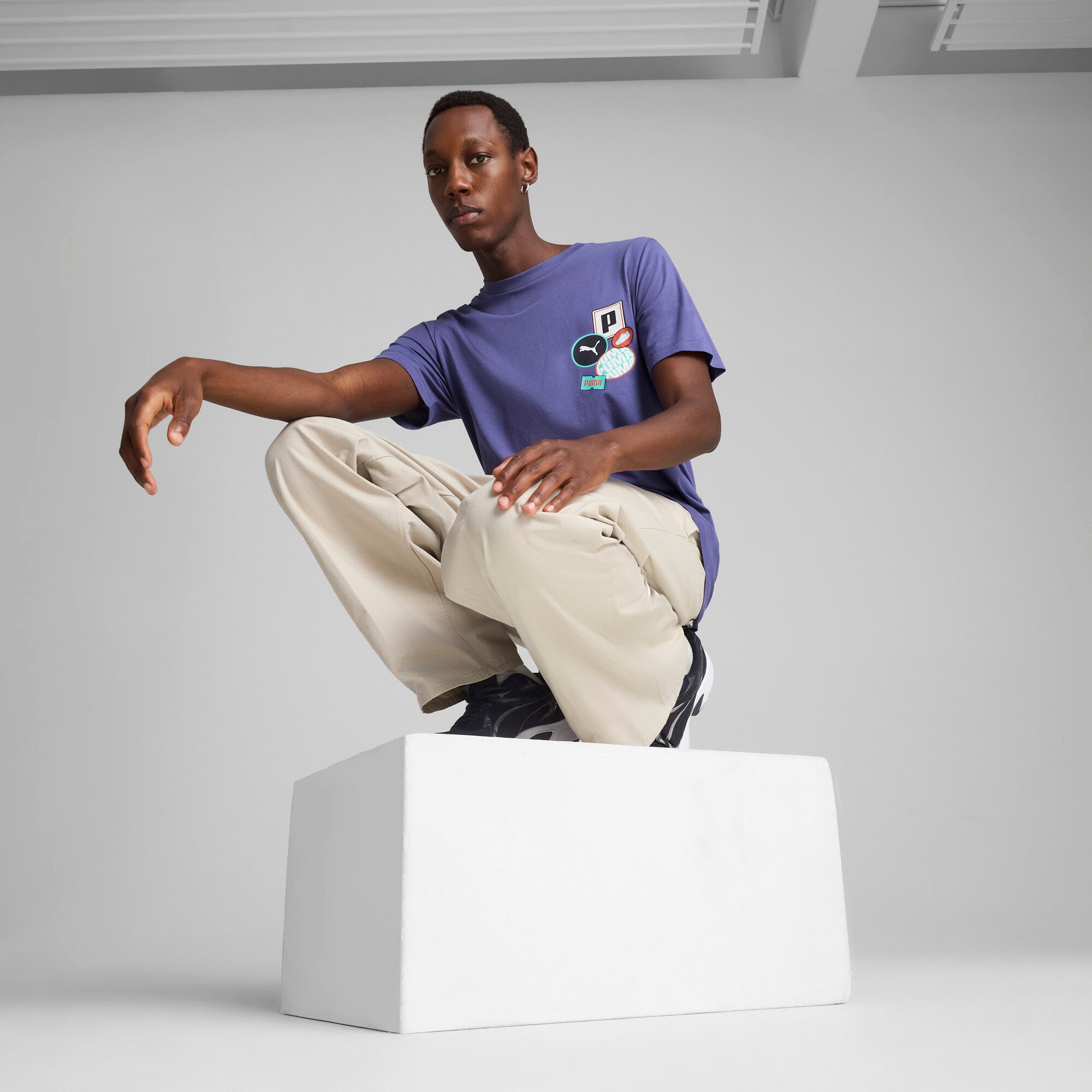 Puma graphics icon tee in blue crystal - Model Shot 03