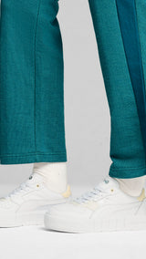 Puma cali court leather sneakers in white and creamy vanilla - Model Shot 01
