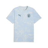 PUMA manchester city ftblculture printed tee men in sea glass — front view