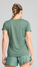 Puma tad essentials heather logo tee in green moon heather - Model Shot 02