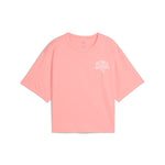 Puma class relaxed crop tee in pink fruit - Front View