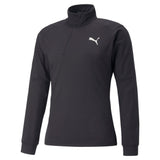 Puma training train off season half-zip sweatshirt in black - Front View