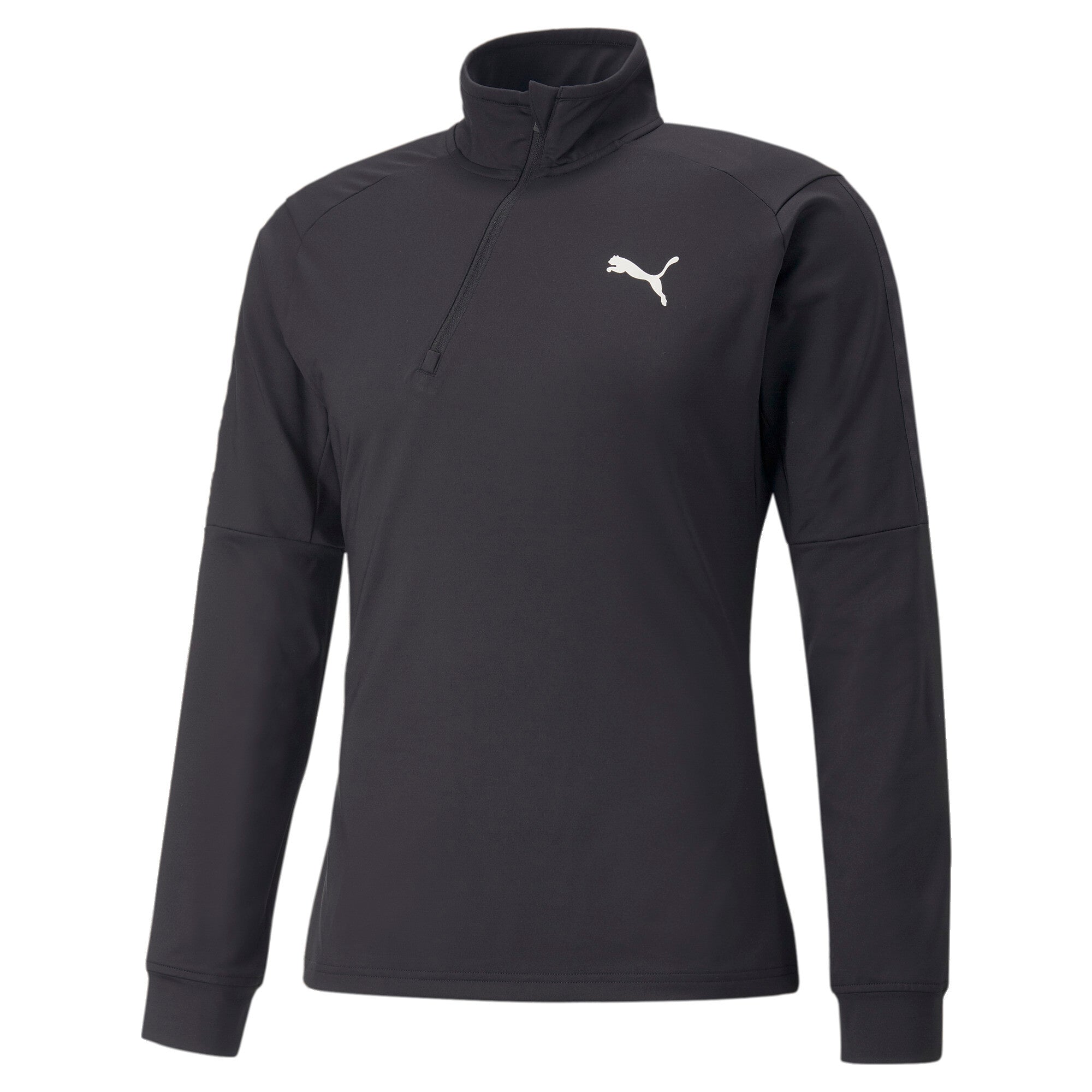 Puma training train off season half-zip sweatshirt in black - Front View