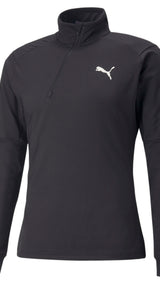 Puma training train off season half-zip sweatshirt in black - Front View