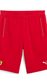 Puma scuderia Ferrari HP race sweat shorts in rosso corsa - Front View