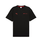 Puma F1® ESS+ relaxed graphic tee in black - Front View