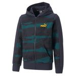 Puma alpha full-zip hoodie youth in blue - Front View
