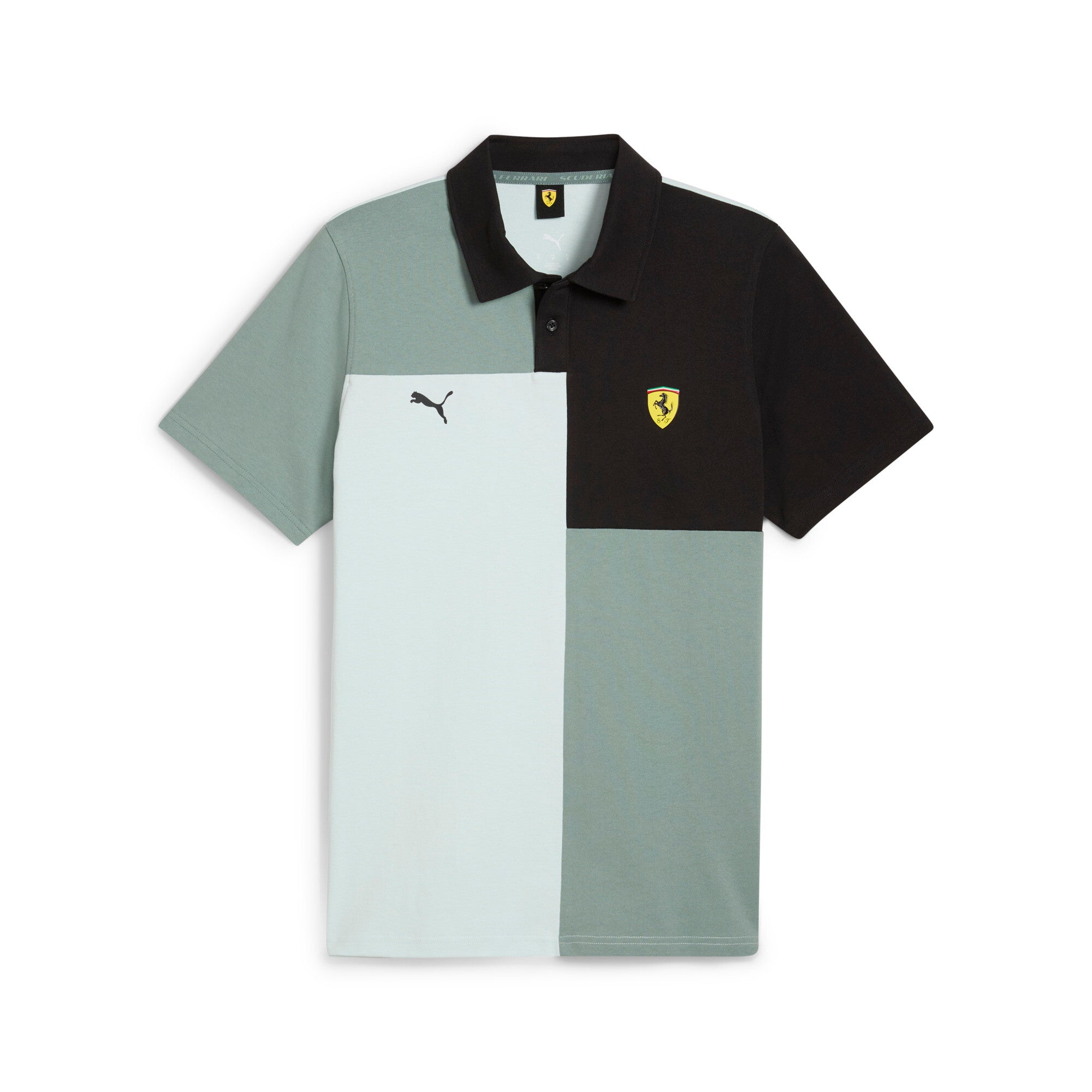 Puma scuderia Ferrari HP race lifestyle polo in green moon - Front View