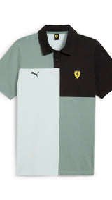 Puma scuderia Ferrari HP race lifestyle polo in green moon - Front View