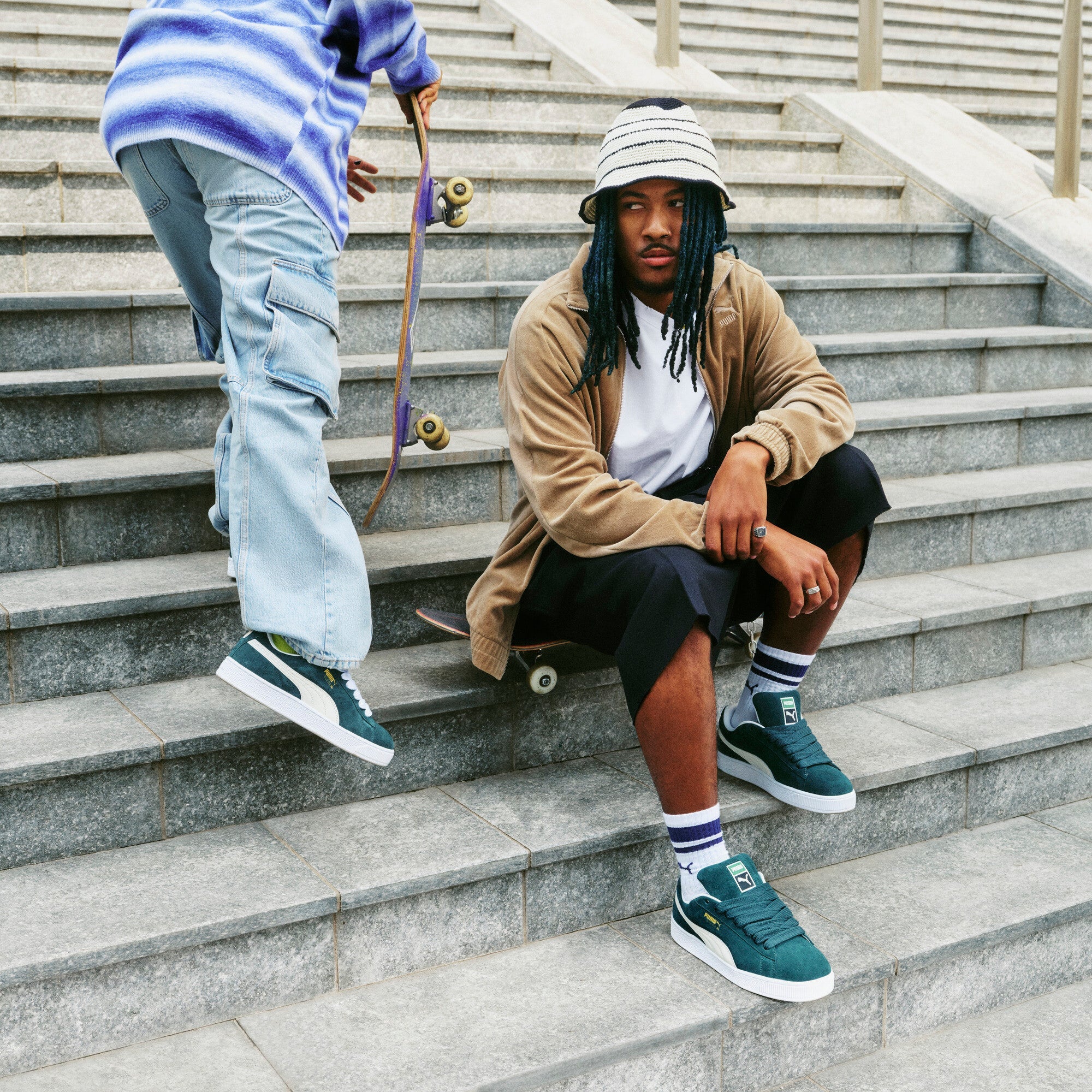 PUMA Suede XL sneakers in alpine snow - dark myrtle