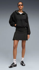 PUMA PUMATECH sense oversized windbreaker women in black — model shot 3